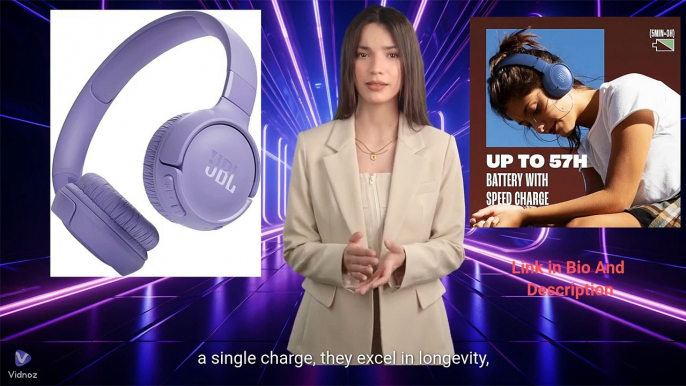 JBL Tune 520BT - Wireless On-Ear Headphones, Up to 57H battery life and speed charge, Lightweight,