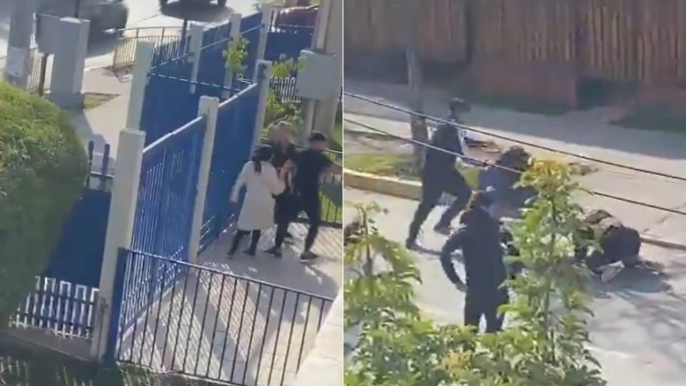 ¡Caos total! escolar atropelló a su propia madre tras brutal pelea con apoderados en liceo de Puente Alto