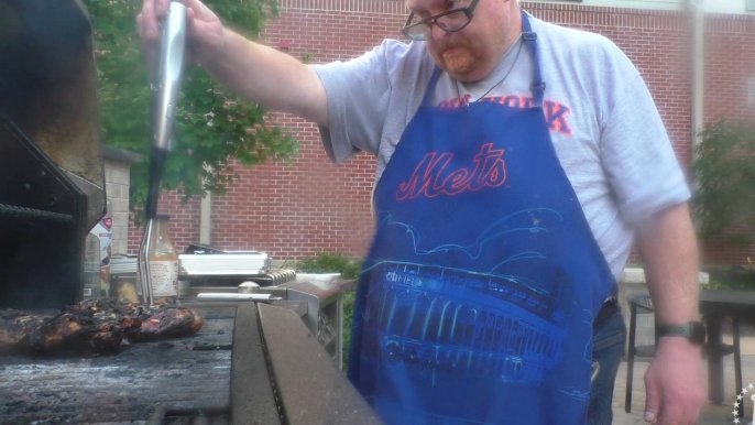 Tank Cooks BBQ Chicken Thighs with Fire Roasted Potatoes on the Grill