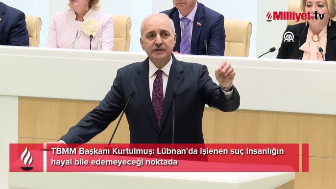 Kurtulmuş: Lübnan'da işlenen suç insanlığın hayal bile edemeyeceği noktada