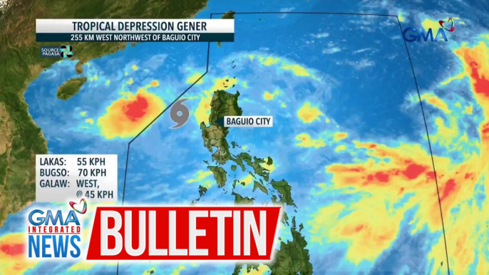 PAGASA (2 PM bulletin) -  Bagyong #Gener, bahagyang lumakas; Nasa West Philippine Sea na | GMA Integrated News Bulletin