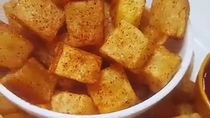 5 Minute Recipe  Potato Snacks Tea Time Recipe  Evening Snacks Crispy Potato Cubes Recipe Shorts_360p