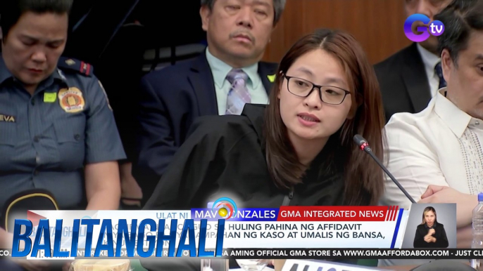 Pagpirma ni Alice Guo sa huling pahina ng affidavit niya bago pa siya sampahan ng kaso at umalis ng bansa, kinuwestiyon | Balitanghali