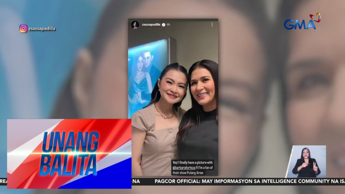 Zsa Zsa Padilla, may selfie with Barbie Forteza; sinabing fan siya ng "Pulang Araw" | Unang Balita