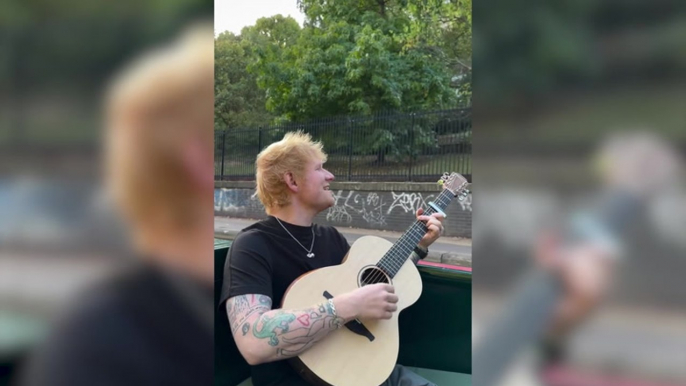 Ed Sheeran serenades passing jogger while filming music video on canal boat