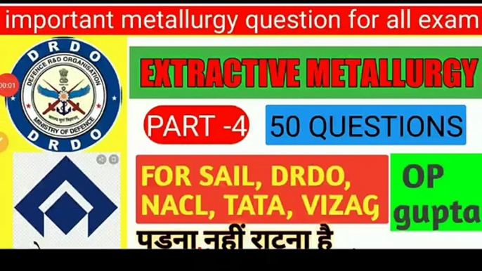 Metallurgy Exractive metallurgy MCQs part-4