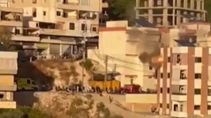 Video shows moment of explosion in Lebanon as Hezbollah radio devices detonate