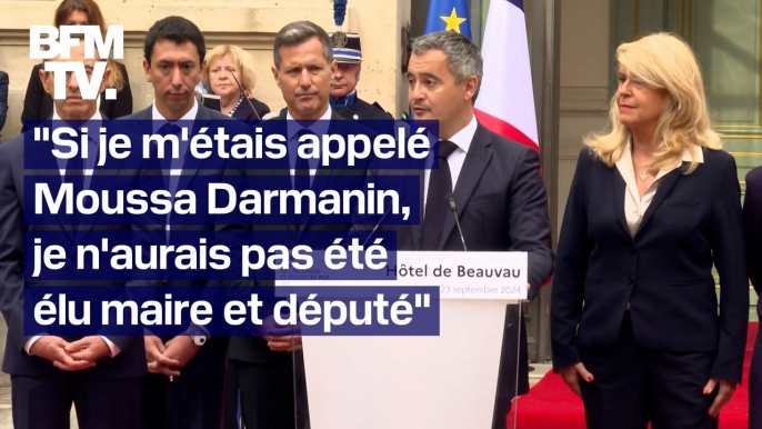 "Si je m'étais appelé Moussa Darmanin, je n'aurais pas été élu maire", a déclaré Gérald Darmanin lors de sa passation de pouvoir