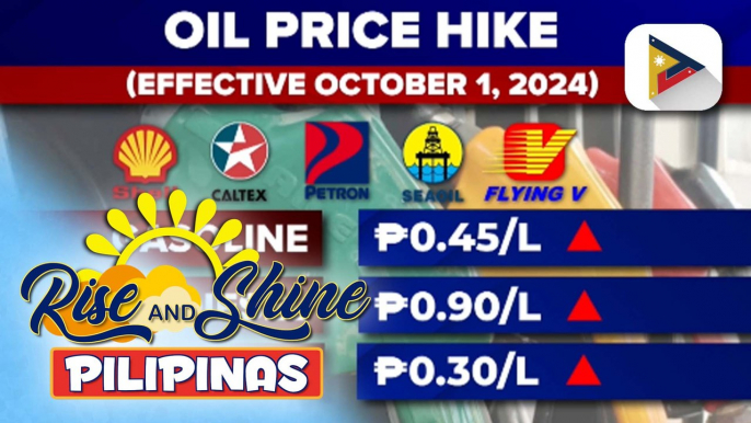 Taas-Presyo sa mga produktong petrolyo, epektibo na ngayong araw; Presyo ng LPG, nagtaas din