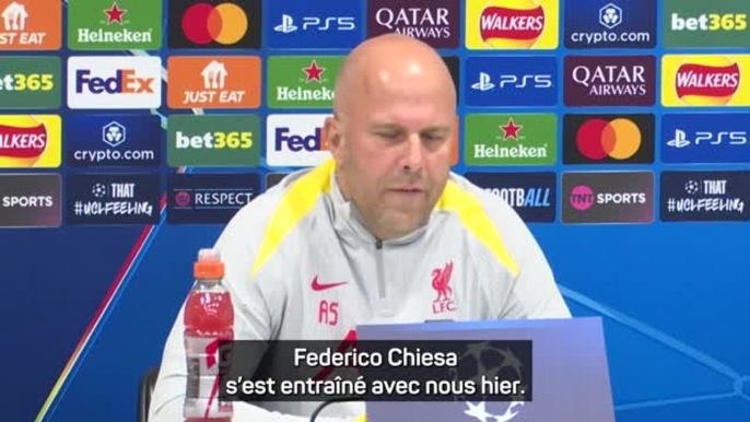 Liverpool - Slot : "Chiesa était impatient de jouer la Ligue des champions à Anfield"