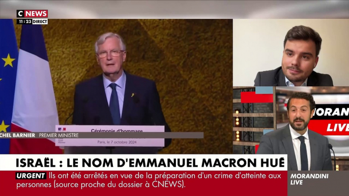 7 octobre - Accrochage ce matin dans "Morandini Live" entre le journaliste de CNews Gauthier Le Bret et un élu Renaissance à propos d'Emmanuel Macron: "C'est très difficile de passer après ce délire" - Regardez