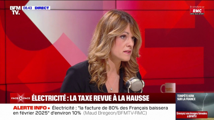 80% des Français verront leur facture d'électricité baisser en janvier prochain "d'environ 10%", assure Maud Bregeon