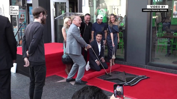 American actor and TV personality Mario Lopez gets a star on the Hollywood Walk of Fame