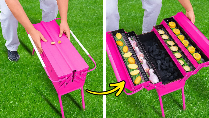 DIY Portable BBQ Makes Perfect Backyard Kitchen for Delicious Grilling