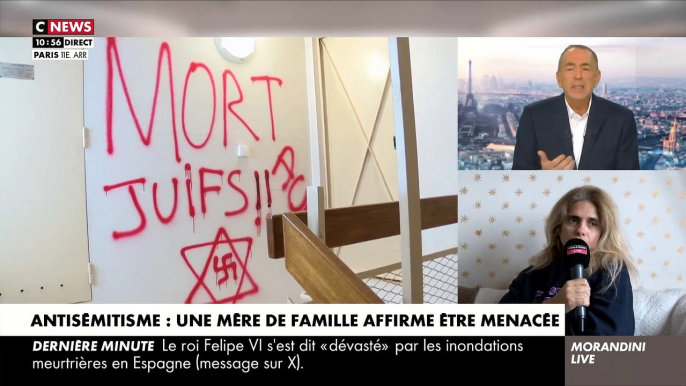 Tags antisémites et croix gammées - Une mère de famille affirme être menacée depuis plusieurs semaines dans son immeuble: "Morandini Live" était en direct avec elle ce matin - VIDEO