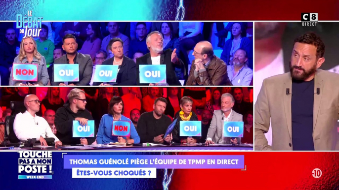 Keffieh palestinien caché dans TPMP : Cyril Hanouna annonce ce soir avoir suspendu Thomas Guénolé après "sa trahison" - Colère des chroniqueurs : "Ce mec est pas clean", "déloyauté", " C'est dégueulasse", "C'est un lâche !"...