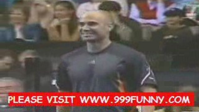 funny Andy Roddick. with Sampras. Agassi. Blake &