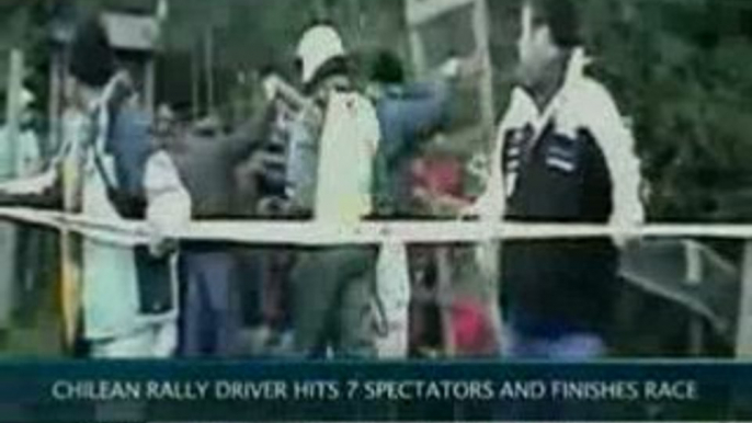 Chilean Rally Driver Hits 7 Spectators And Finishes Race