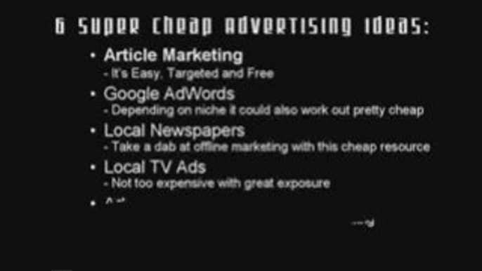 Affiliate Marketing Secrets - 6 Cheap Advertising Ideas