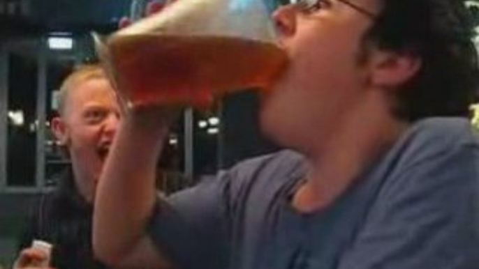 British dude chugs pitcher of beer in 2 seconds