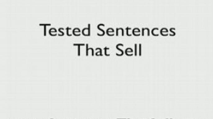 Recession Selling - FREE - Wheeler's Tested Sentences Sell