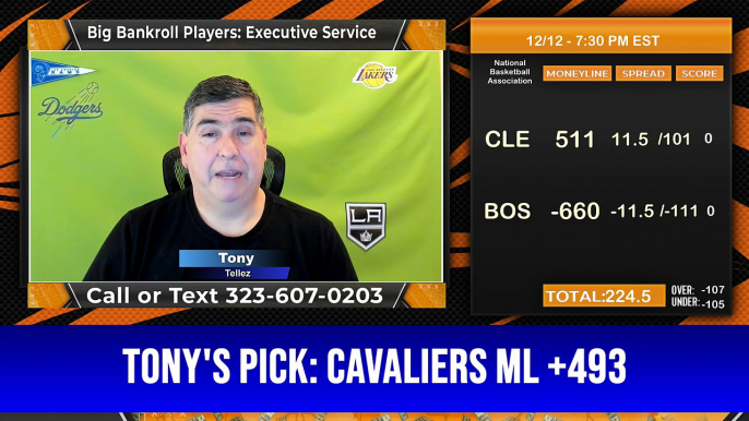 Predictive Modeling— NBA Picks Tonys Picks 12-12-2023