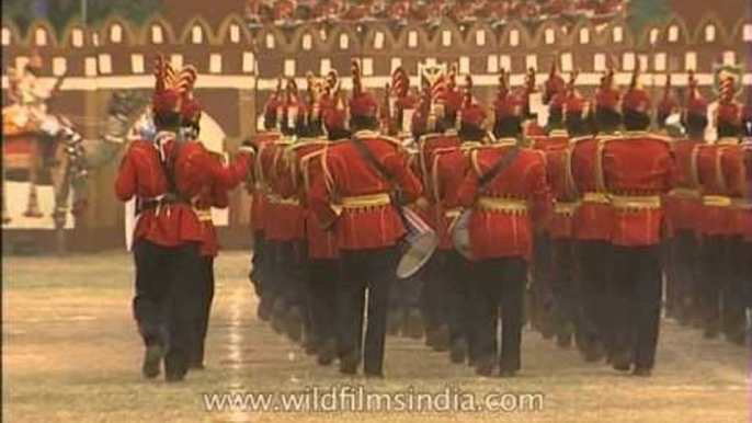 Border Security Force marching contingent at the celebration of BSF Tattoo day