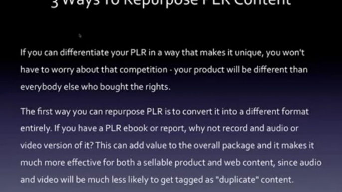 Private Label Rights - 3 Ways To Repurpose PLR Content