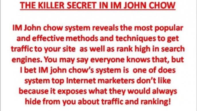 IM John Chow Review- Make Money online with the IM John Chow system