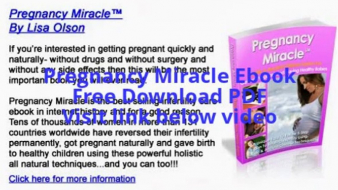 Lisa Olson Pregnancy Miracle Ebook Free Download PDF