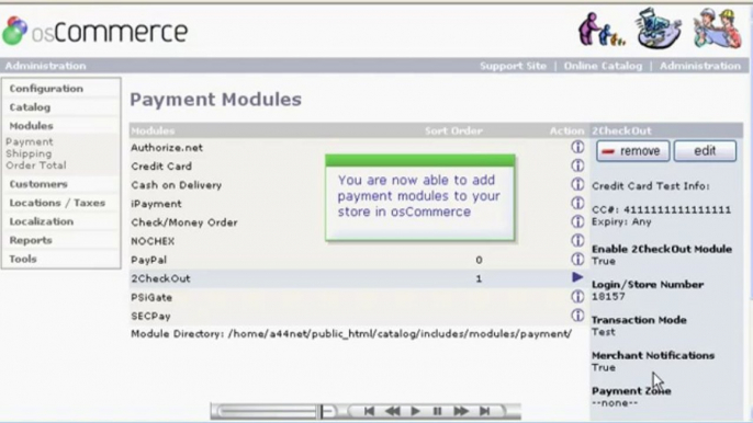 How to add Payment Modules in osCommerce - Host Department LLC