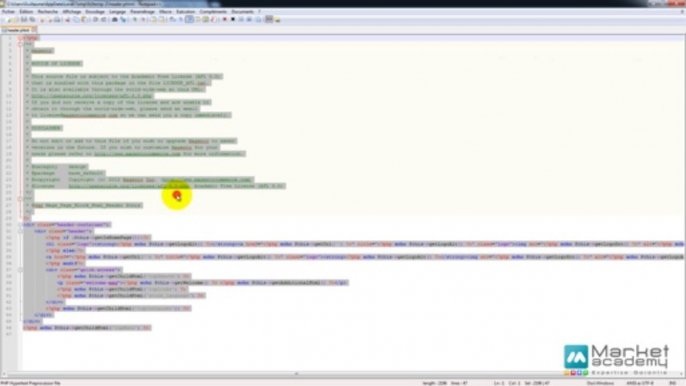 Magento - Thèmes et templates P4 - Modifer fichiers templates - Vidéos formation - Market Academy