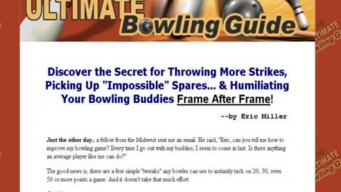 The Ultimate Bowling Guide Review + Bonus