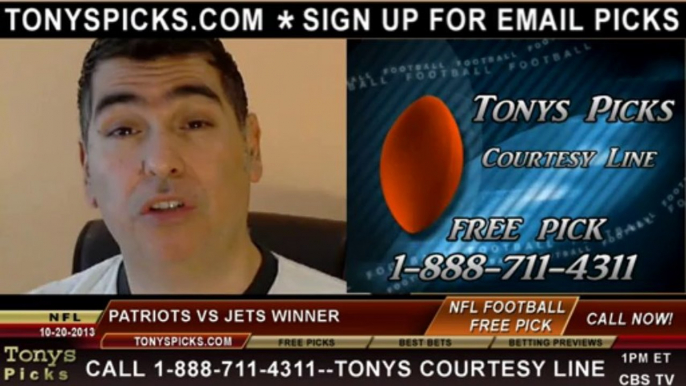 New York Jets vs. New England Patriots Pick Prediction NFL Pro Football Odds Preview 10-20-2013