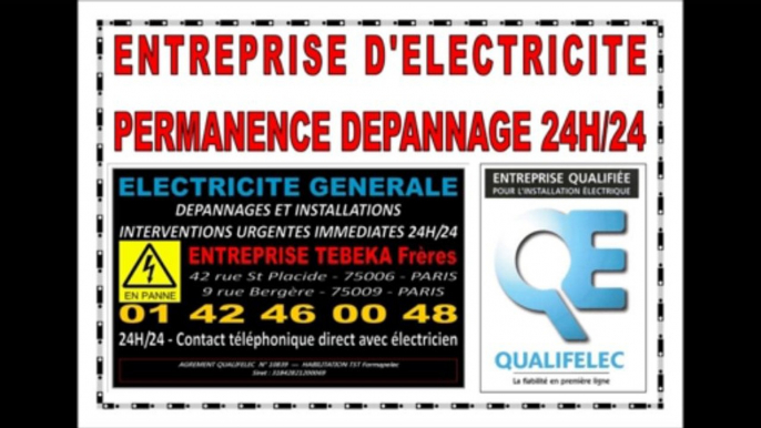 ELECTRICIEN AGREE 24H/24 - TEL: 0142460048 - PARIS 9eme - 75009