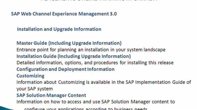 Sap Web Channel Experience Management(WCEM) PLACEMENTS ONLINE TRAINING IN CANADA@magnifictraining.com