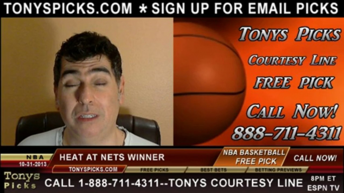 Brooklyn Nets vs. Miami Heat Pick Prediction NBA Pro Basketball Odds Preview 11-1-2013