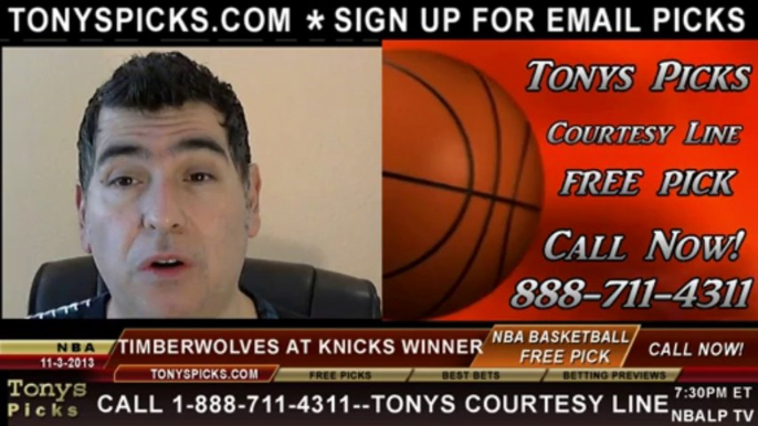 New York Knicks vs. Minnesota Timberwolves Pick Prediction NBA Pro Basketball Odds Preview 11-3-2013