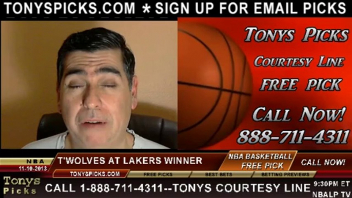 LA Lakers vs. Minnesota Timberwolves Pick Prediction NBA Pro Basketball Odds Preview 11-10-2013