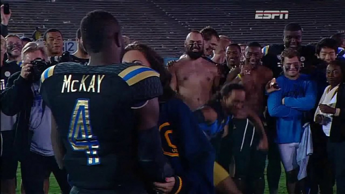 UCLA safety Stan McKay proposes to his girlfriend following Washington win (Video)