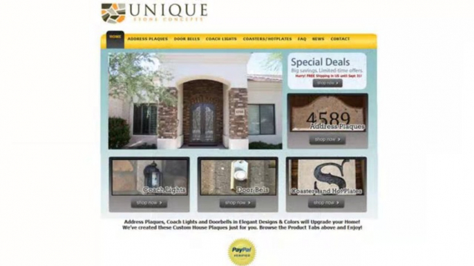 Stone Address Plaques House Number Plaque Address signs Doorbell Frames Coach Light Frames Stone Address Plaques for House