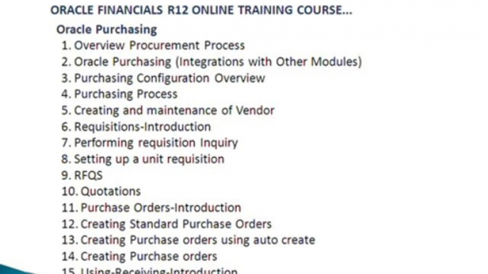 Oracle Apps Financials R12 Online Training With Real Time Projects-Magnific Training