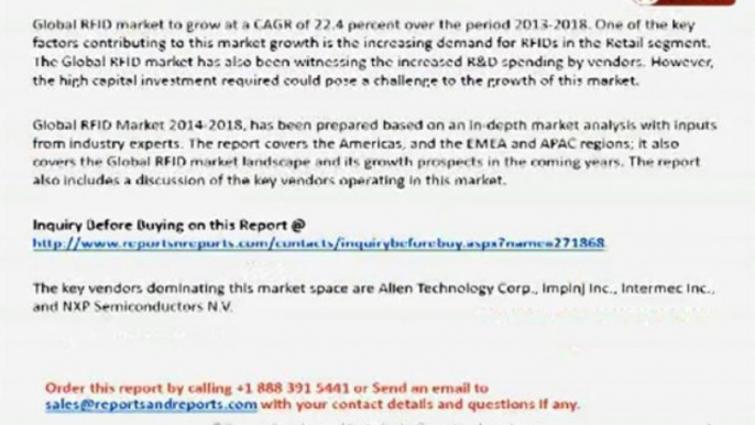 Global RFID Market 2014-2018