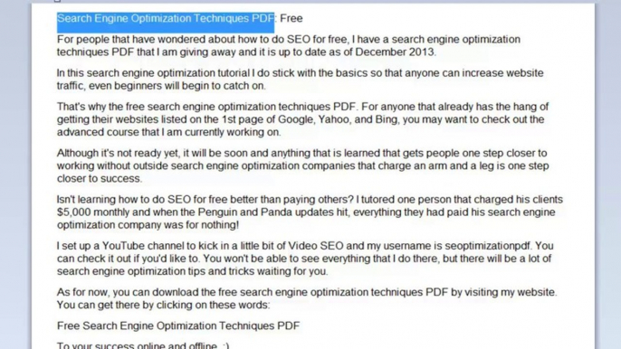 Search Engine Optimization Techniques PDF - Backlinking 2