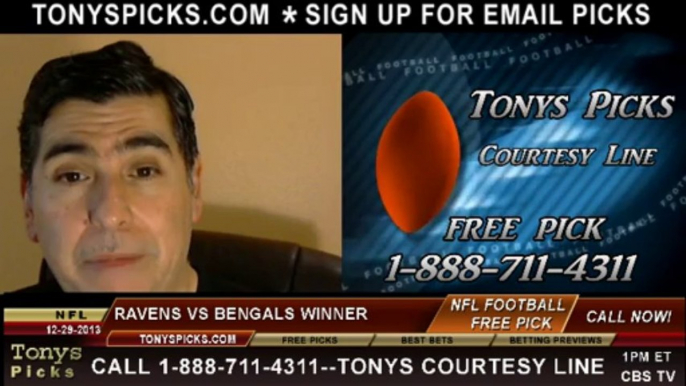 Cincinnati Bengals vs. Baltimore Ravens  Pick Prediction NFL Pro Football Odds Preview 12-29-2013