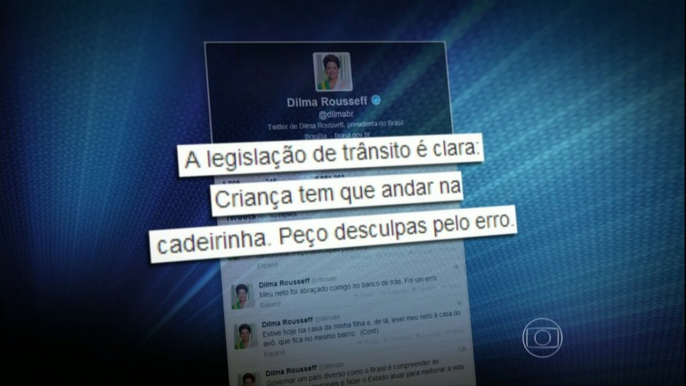 Dilma pede desculpas por andar de carro com o neto no colo "foi um erro"