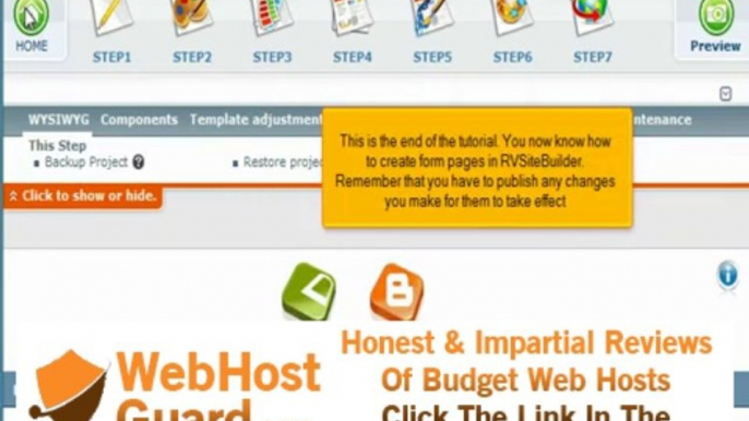 Creating form pages in RV Sitebuilder. Web hosting Video Tutorial.