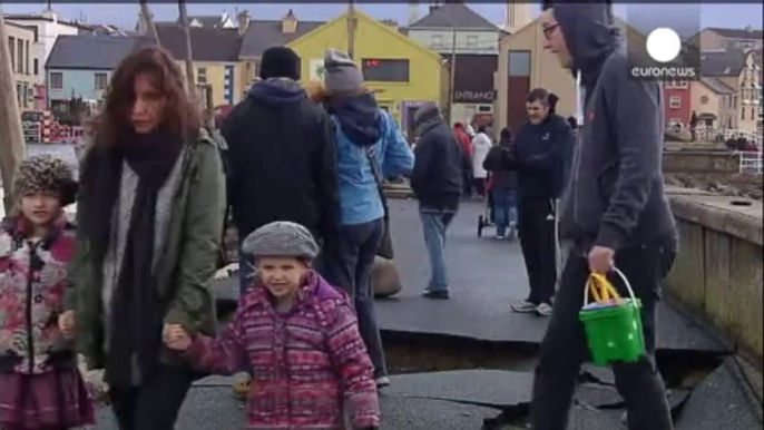 Hastings cliff crumbles as rough seas batter British coast