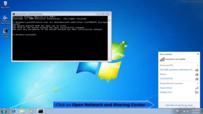 How to create WiFi HotSpot to share internet from Windows 7 to other devices