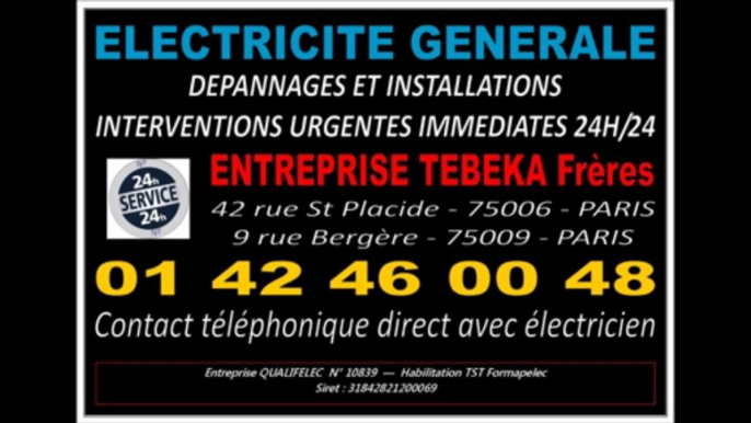 0142460048 - ELECTRICIEN SPECIALISTE DU DEPANNAGE 24/24 7/7 - PARIS 7eme